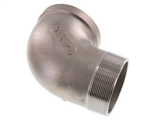 Rp 3'' x R 3'' F/M Stainless steel 90 deg Elbow Fitting 16 Bar