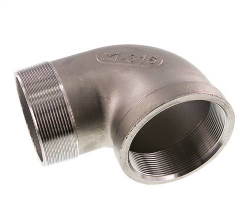 Rp 3'' x R 3'' F/M Stainless steel 90 deg Elbow Fitting 16 Bar