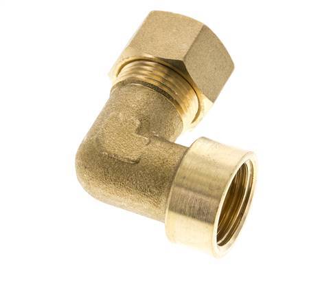 G 1/2'' x 15mm Brass 90 deg Elbow Compression Fitting 82 Bar DIN EN 1254-2