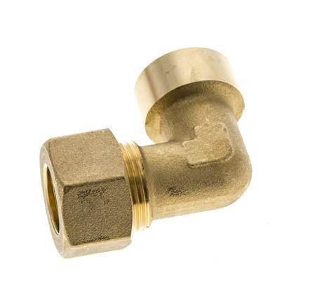 G 1/2'' x 16mm Brass 90 deg Elbow Compression Fitting 76 Bar DIN EN 1254-2