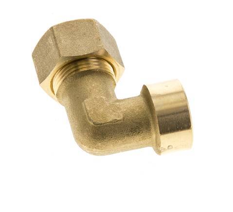 G 1/2'' x 16mm Brass 90 deg Elbow Compression Fitting 76 Bar DIN EN 1254-2