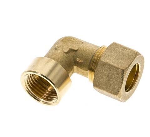 G 1/2'' x 16mm Brass 90 deg Elbow Compression Fitting 76 Bar DIN EN 1254-2