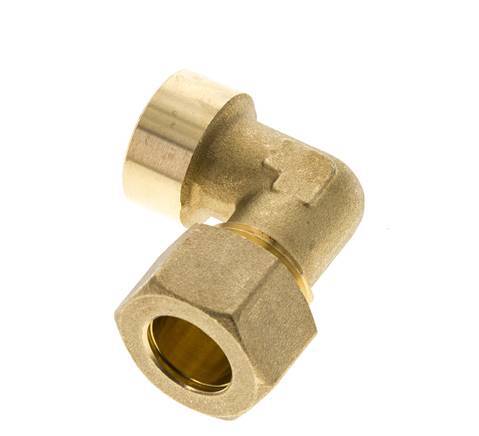 G 1/2'' x 16mm Brass 90 deg Elbow Compression Fitting 76 Bar DIN EN 1254-2