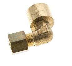 G 1/4'' x 6mm Brass 90 deg Elbow Compression Fitting 150 Bar DIN EN 1254-2
