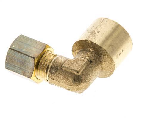 G 1/4'' x 6mm Brass 90 deg Elbow Compression Fitting 150 Bar DIN EN 1254-2