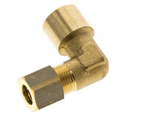 G 1/4'' x 8mm Brass 90 deg Elbow Compression Fitting 135 Bar DIN EN 1254-2