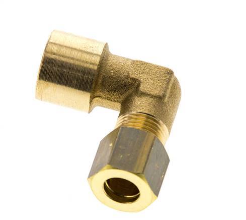 G 1/4'' x 8mm Brass 90 deg Elbow Compression Fitting 135 Bar DIN EN 1254-2