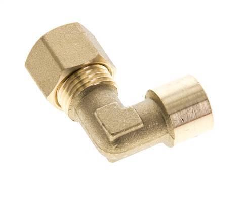 G 1/4'' x 10mm Brass 90 deg Elbow Compression Fitting 95 Bar DIN EN 1254-2