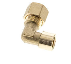 G 1/4'' x 10mm Brass 90 deg Elbow Compression Fitting 95 Bar DIN EN 1254-2