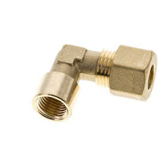 G 1/4'' x 10mm Brass 90 deg Elbow Compression Fitting 95 Bar DIN EN 1254-2