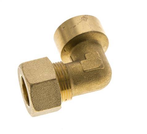 G 3/4'' x 18mm Brass 90 deg Elbow Compression Fitting 67 Bar DIN EN 1254-2