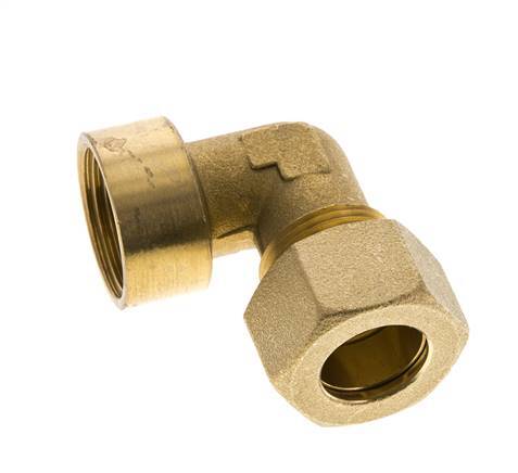 G 3/4'' x 18mm Brass 90 deg Elbow Compression Fitting 67 Bar DIN EN 1254-2