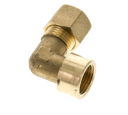G 3/8'' x 10mm Brass 90 deg Elbow Compression Fitting 95 Bar DIN EN 1254-2