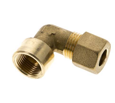 G 3/8'' x 10mm Brass 90 deg Elbow Compression Fitting 95 Bar DIN EN 1254-2
