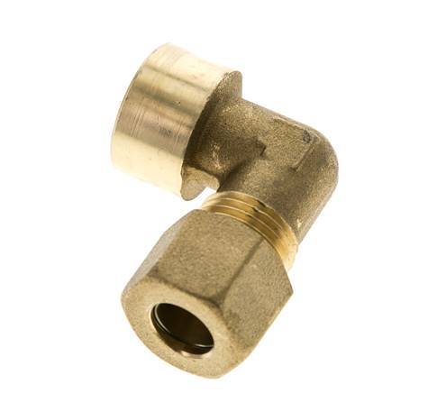 G 3/8'' x 10mm Brass 90 deg Elbow Compression Fitting 95 Bar DIN EN 1254-2