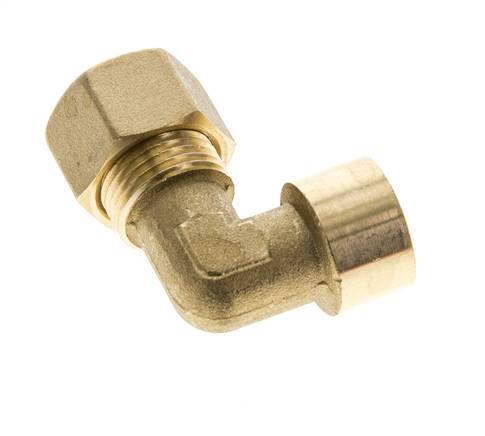 G 3/8'' x 12mm Brass 90 deg Elbow Compression Fitting 75 Bar DIN EN 1254-2