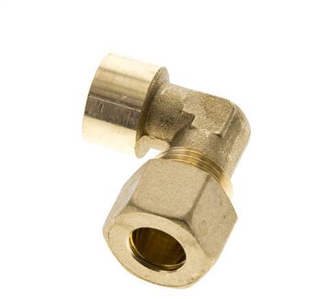 G 3/8'' x 12mm Brass 90 deg Elbow Compression Fitting 75 Bar DIN EN 1254-2