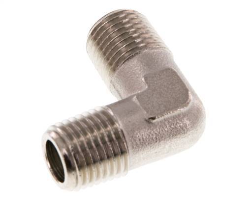 R 1/4'' Male Nickel plated Brass 90 deg Elbow Fitting 16 Bar [2 Pieces]