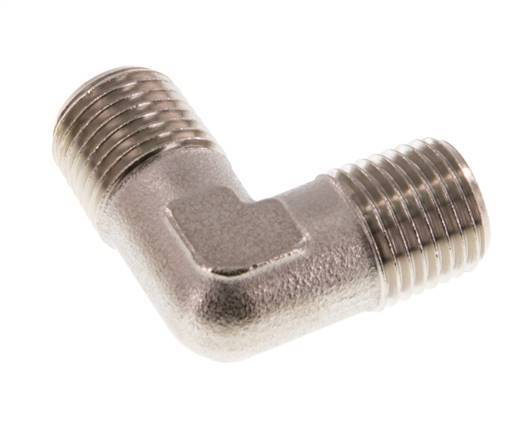 R 1/4'' Male Nickel plated Brass 90 deg Elbow Fitting 16 Bar [2 Pieces]