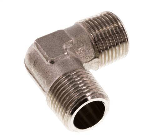 R 3/8'' Male Nickel plated Brass 90 deg Elbow Fitting 16 Bar [2 Pieces]