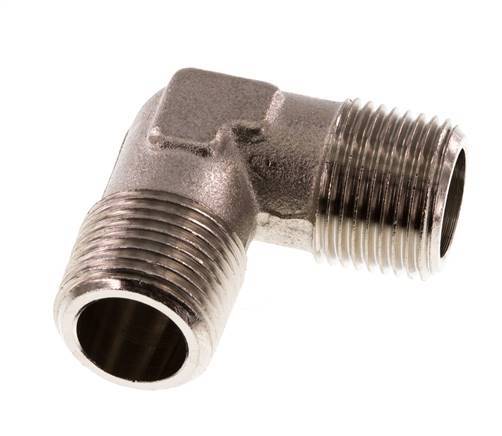 R 3/8'' Male Nickel plated Brass 90 deg Elbow Fitting 16 Bar [2 Pieces]