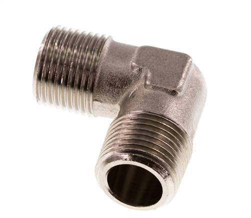 R 3/8'' Male Nickel plated Brass 90 deg Elbow Fitting 16 Bar [2 Pieces]