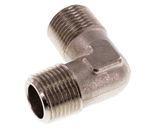R 3/8'' Male Nickel plated Brass 90 deg Elbow Fitting 16 Bar [2 Pieces]