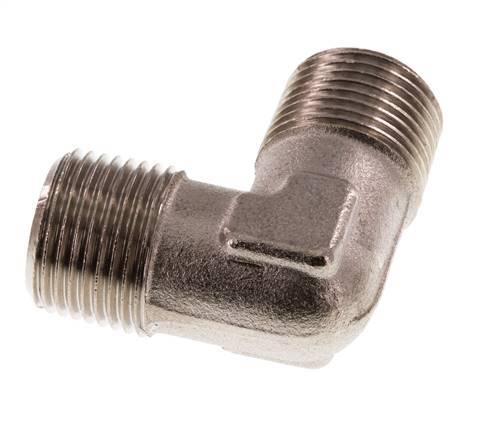 R 3/8'' Male Nickel plated Brass 90 deg Elbow Fitting 16 Bar [2 Pieces]