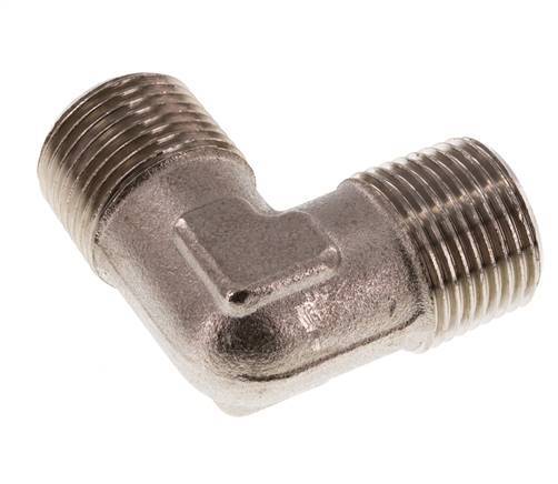 R 3/8'' Male Nickel plated Brass 90 deg Elbow Fitting 16 Bar [2 Pieces]