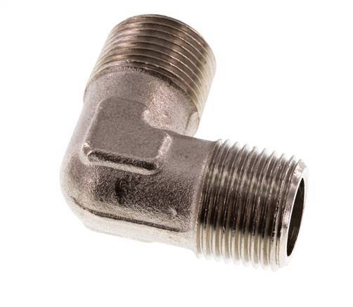 R 3/8'' Male Nickel plated Brass 90 deg Elbow Fitting 16 Bar [2 Pieces]