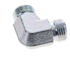 UN 11/16''-16 Male Zinc plated Steel 90 deg Elbow Fitting ORFS 630 Bar - Hydraulic