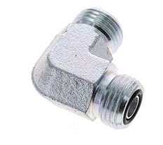 UN 11/16''-16 Male Zinc plated Steel 90 deg Elbow Fitting ORFS 630 Bar - Hydraulic