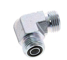 UN 11/16''-16 Male Zinc plated Steel 90 deg Elbow Fitting ORFS 630 Bar - Hydraulic