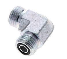 UN 11/16''-16 Male Zinc plated Steel 90 deg Elbow Fitting ORFS 630 Bar - Hydraulic