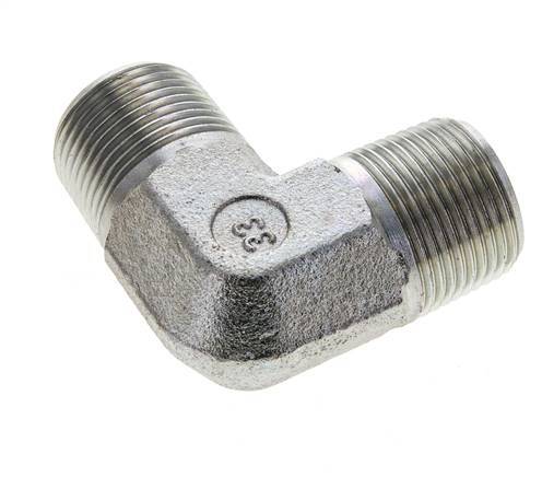 3/4'' NPT Male Zinc plated Steel 90 deg Elbow Fitting 200 Bar - Hydraulic