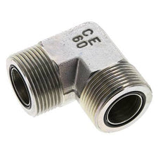 UN 1-7/16''-12 Male Zinc plated Steel 90 deg Elbow Fitting ORFS 400 Bar - Hydraulic