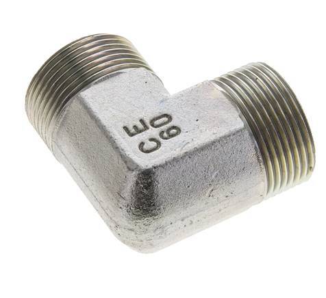 UN 1-7/16''-12 Male Zinc plated Steel 90 deg Elbow Fitting ORFS 400 Bar - Hydraulic