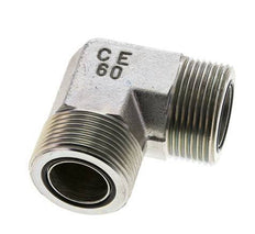 UN 1-7/16''-12 Male Zinc plated Steel 90 deg Elbow Fitting ORFS 400 Bar - Hydraulic