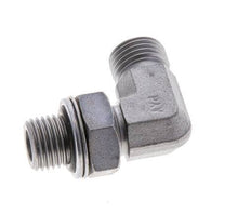 UNF 9/16''-18 x G 1/4'' Male Zinc plated Steel 90 deg Elbow Fitting ORFS 400 Bar - Hydraulic