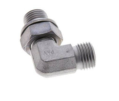 UNF 9/16''-18 x G 1/4'' Male Zinc plated Steel 90 deg Elbow Fitting ORFS 400 Bar - Hydraulic