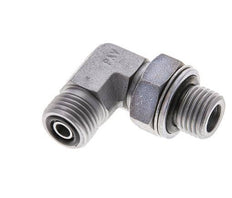 UNF 9/16''-18 x G 1/4'' Male Zinc plated Steel 90 deg Elbow Fitting ORFS 400 Bar - Hydraulic