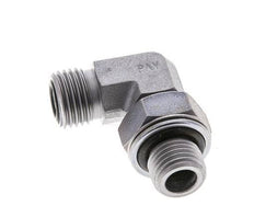 UNF 9/16''-18 x G 1/4'' Male Zinc plated Steel 90 deg Elbow Fitting ORFS 400 Bar - Hydraulic