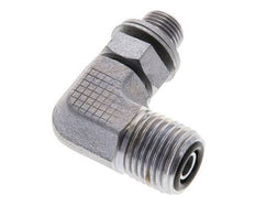 UNF 9/16''-18 x G 1/8'' Male Zinc plated Steel 90 deg Elbow Fitting ORFS 400 Bar - Hydraulic