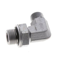 UNF 9/16''-18 x G 3/8'' Male Zinc plated Steel 90 deg Elbow Fitting ORFS 400 Bar - Hydraulic