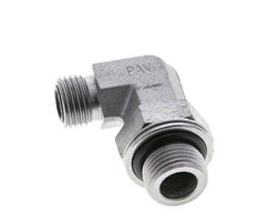 UNF 9/16''-18 x G 3/8'' Male Zinc plated Steel 90 deg Elbow Fitting ORFS 400 Bar - Hydraulic