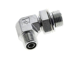 UN 11/16''-16 x G 1/2'' Male Zinc plated Steel 90 deg Elbow Fitting ORFS 400 Bar - Hydraulic