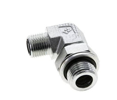 UN 11/16''-16 x G 1/2'' Male Zinc plated Steel 90 deg Elbow Fitting ORFS 400 Bar - Hydraulic