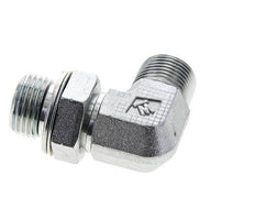 UN 13/16''-16 x G 1/2'' Male Zinc plated Steel 90 deg Elbow Fitting ORFS 400 Bar - Hydraulic