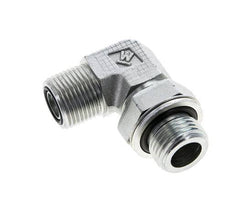UN 13/16''-16 x G 1/2'' Male Zinc plated Steel 90 deg Elbow Fitting ORFS 400 Bar - Hydraulic