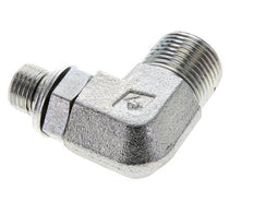 UN 13/16''-16 x G 1/4'' Male Zinc plated Steel 90 deg Elbow Fitting ORFS 400 Bar - Hydraulic